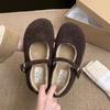 Thick-soled fluffy shoes women's shoes wear 2025 new autumn and winter velvet warm cotton shoes versatile Mary Jane single shoes