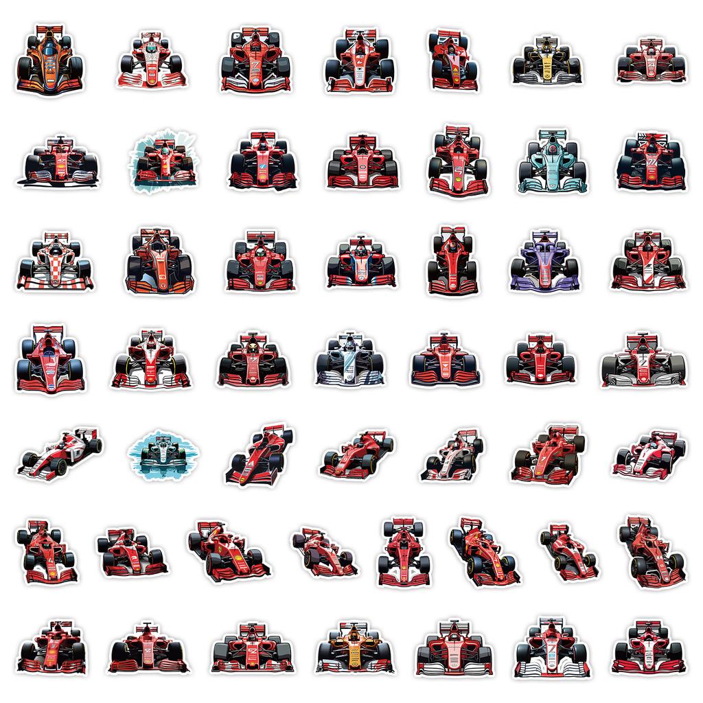 50 Non-Repeat Formula Racing Stickers Mobile Water Cup Waterproof Decorative Stickers Children's DIY Hand Account Stickers