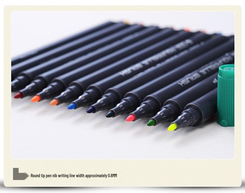 STA 3110 Watercolor Marker Set: Double-Ended Soft Tip, Water-Soluble, Washable Drawing Pens for Manga.