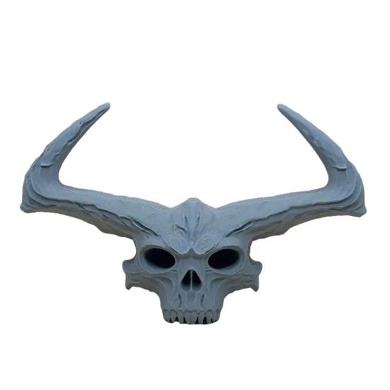 3D Printed Giant Skull Figurine Gothic Flame Giant Skull Statue Halloween Party Skull серый