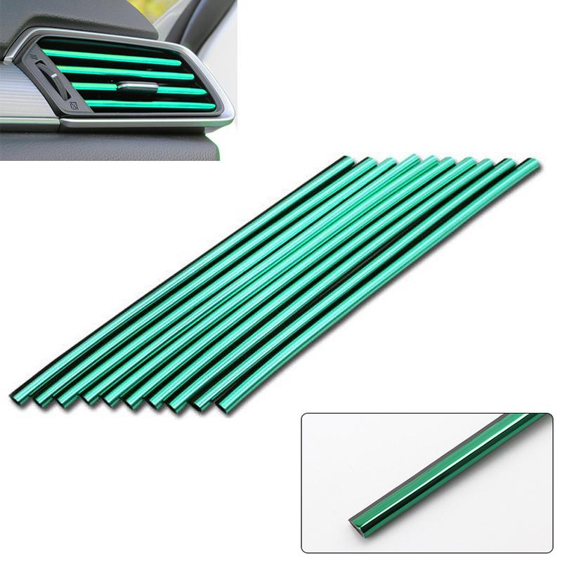 

10 pieces of 7.87-inch automotive air conditioner vent decorative strips U-shaped decorative strips зелёный