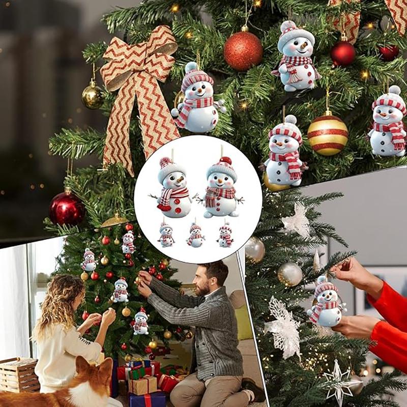 1Pcs Snowman for Christmas Decoration Acrylic Pendant Home Room Decor Christmas Tree Hanging Decor New Year Navidad Gifts Winter