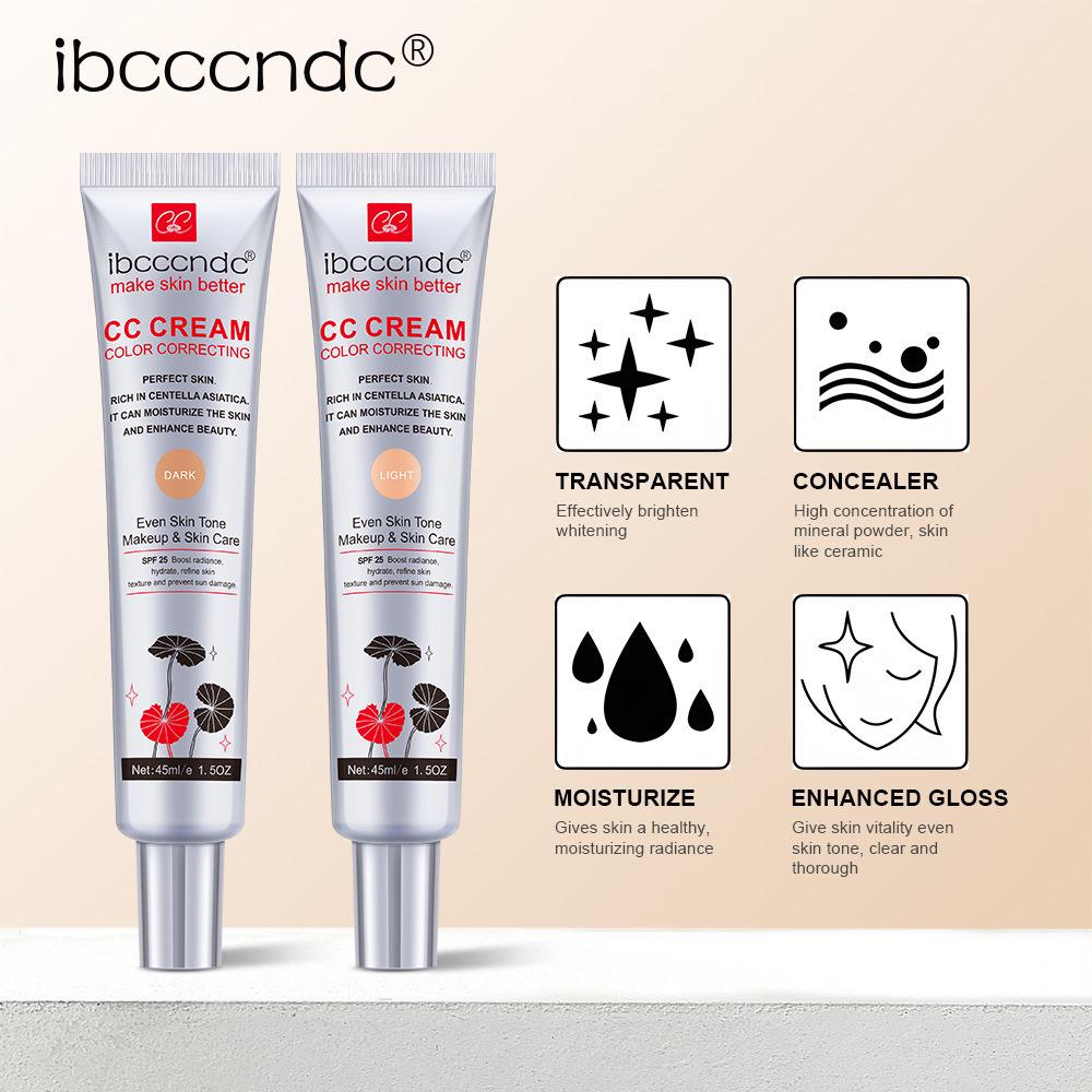 Centella Asiatica Color-Changing CC Cream: Long-Lasting, Transfer-Proof, Moisturizing, Hydrating Pre-Makeup Concealer.