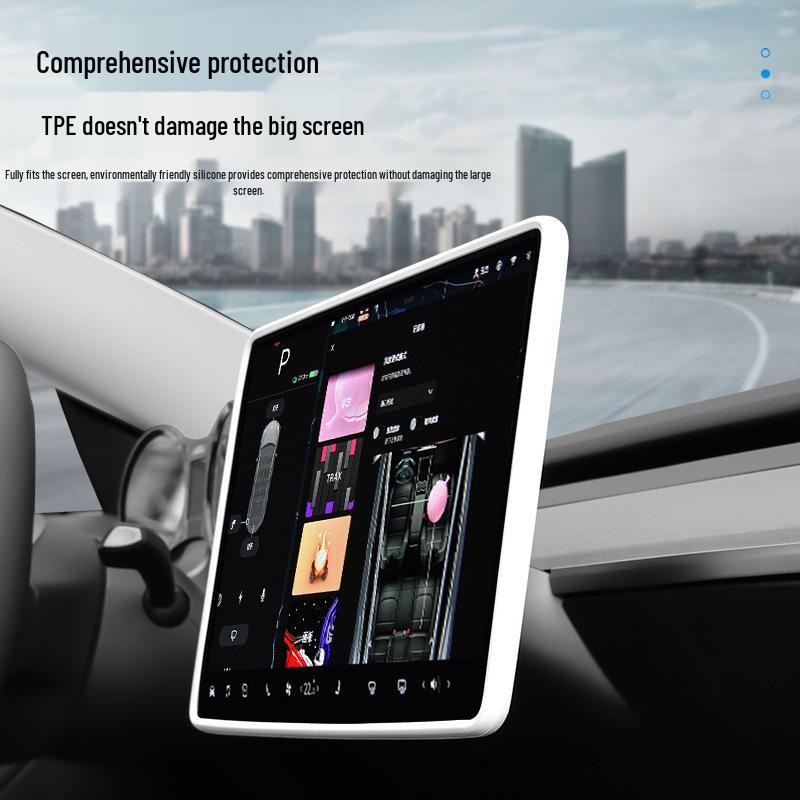 Tesla Model 3/Y Navigation Screen Protector with Silicone Frame