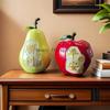 1pc Resin Fruit Ornaments Apple, Pear Shaped Homestay Decoration Blessing A Birthday Present Christmas Interior Decorations