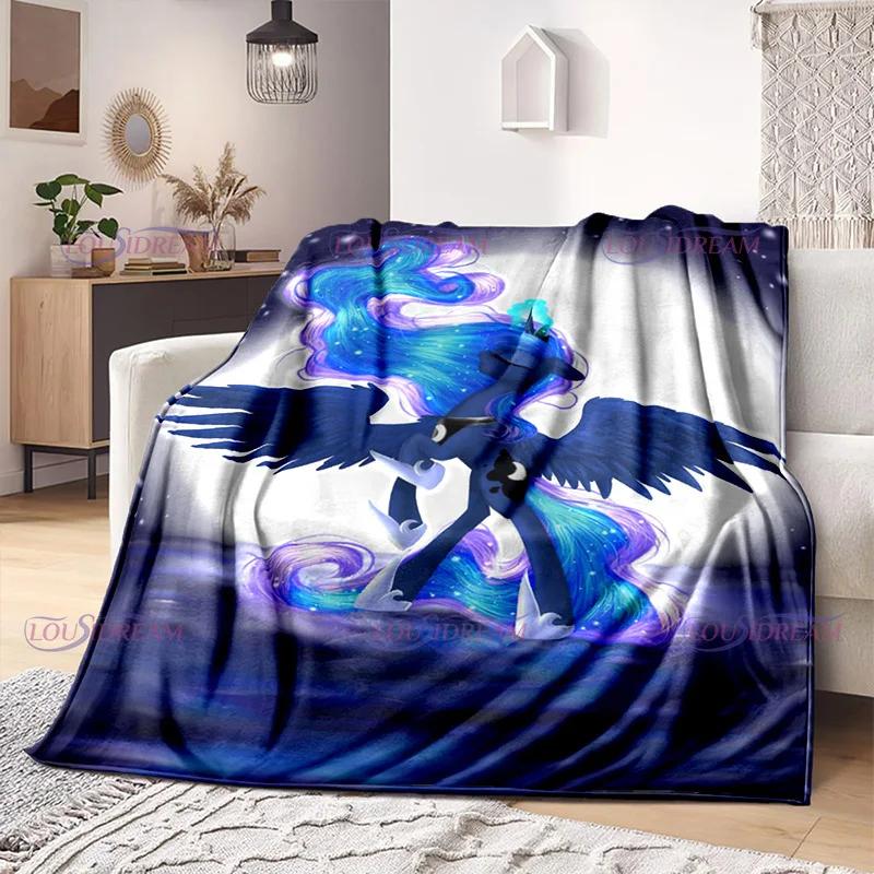 New Arrived Colorful Unicorn Flannel Blanket Gifts for Kids Moon Little Unicorn Print Soft Cozy Lightweight Plush Throw Blanket