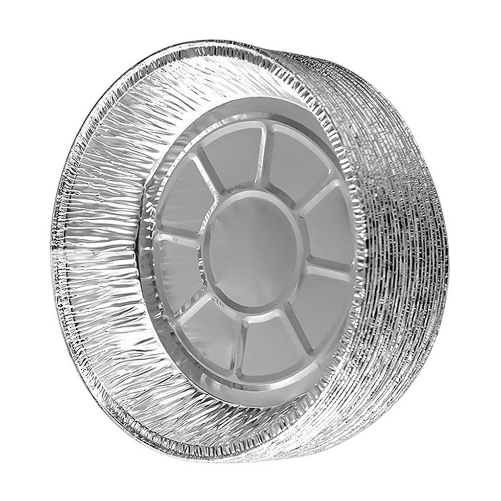 50 Stück 7 Zoll Einweg-Aluminiumfolien-Teller Runde Zinnfolien-Kuchenformen für Heißluftfritteusen Backen Kochen Lagerung Braten