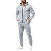 Herren Zip-Up Hoodie und Jogginghosen Set mit mehreren Taschen für Sportbekleidung