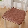 Summer Woven Rattan Seat Cushion, Square Office Dining Chair Mat with Ties, Anti-slip Breathable Handmade Cooling Sitting Pad