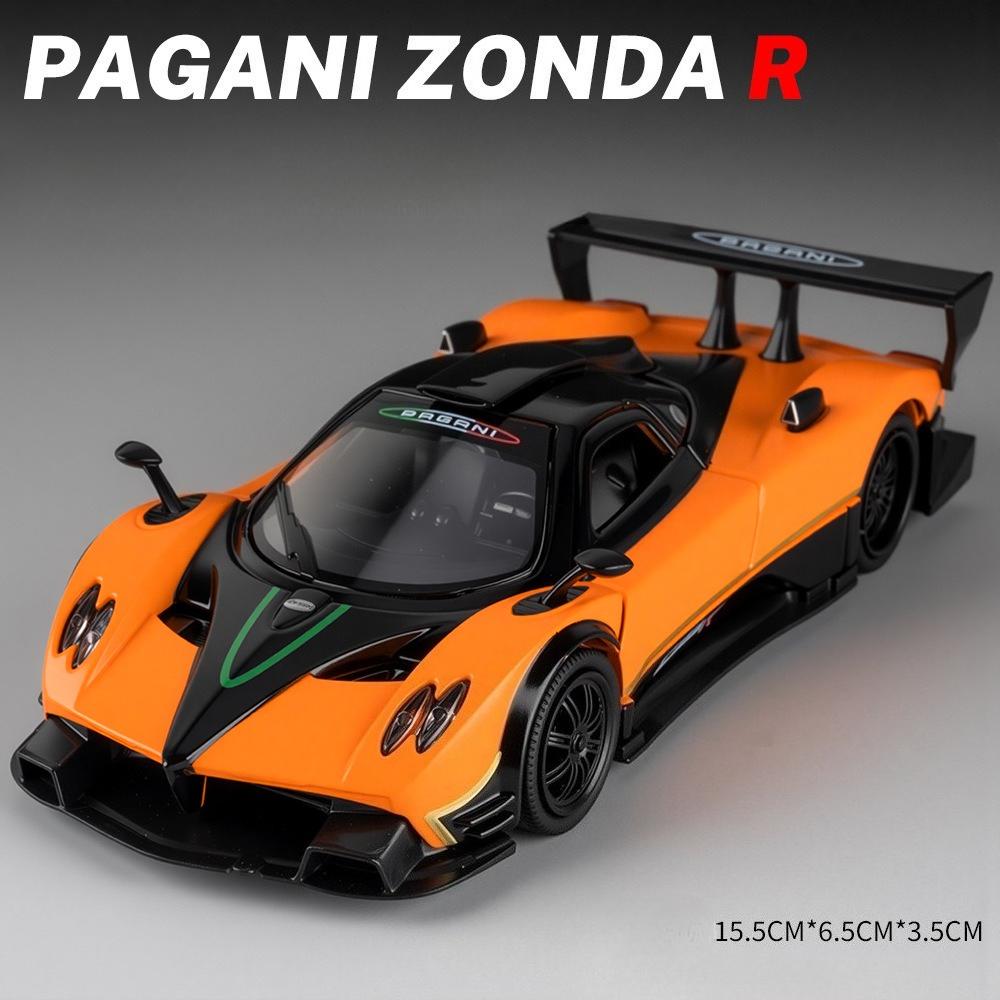 1:32 PAGANI Zonda HP R Miniature Car Diecast Alloy Model Toys Doors Opened Rubber Tire with Pull Back Vehices Collecting Hobbies