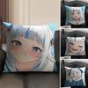 G-Gawr Guraa Anime Cushion Cover Natural Linen Organic Fabric Double-Sided Printing Sofa Home Decor Gift Pillow Case