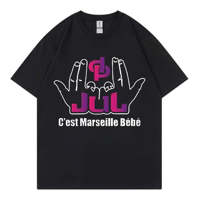 

French Rapper Jul Cest Marseille Bébé Graphic T Shirts Fashion Hip Hop Y2k Clothing Tshirt Summer Pure Cotton Tshirts Unisex 3XL