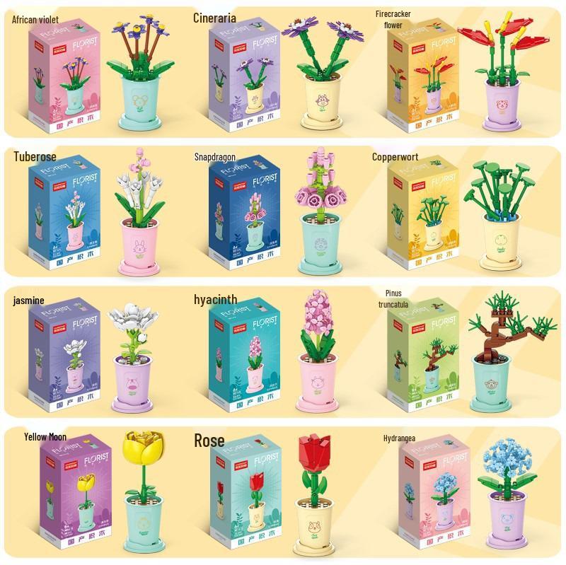 Lele Brothers Zodiac Lucky Flower Model Building Blocks Toy Gift