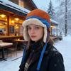 Warm Trapper Cap With Adjustable Strap And Insulated Padding For Cold Weather Sport Adventure Hiking Cycling Wear