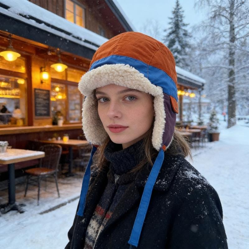 Warm Trapper Cap With Adjustable Strap And Insulated Padding For Cold Weather Sport Adventure Hiking Cycling Wear