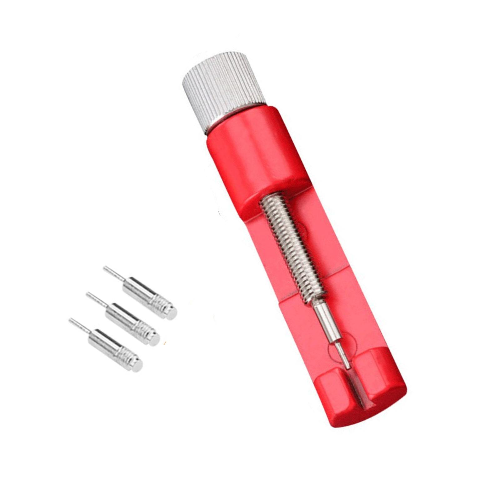 

Metal Watch Band Strap Link Pin Remover Repair Tool Kit for Watchmakers with 3Pcs Extra Pins Mini Watchband Tool червоний