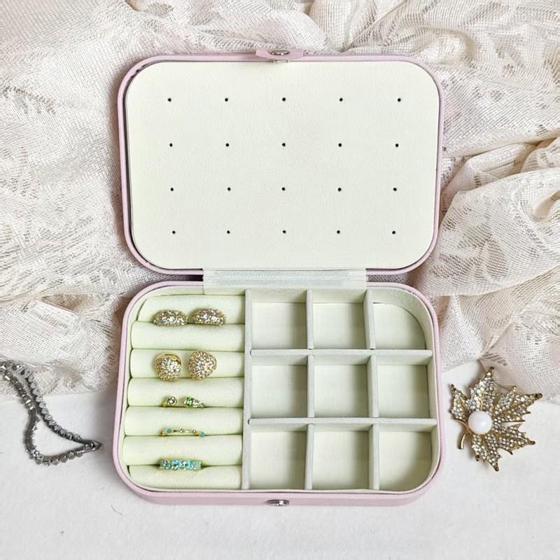 Portable Jewelry Storage Box Travel Small High-end Exquisite Large-capacity Earrings Ring Antioxidant Jewelry Box