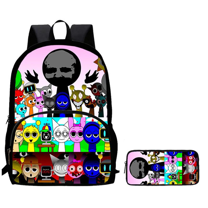 Rhythm Box Sprunki Spel Anime Rugzak Student Schooltas Computer Tas