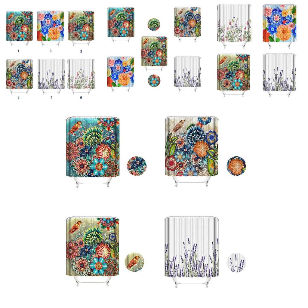 Colorful Bohemia Flower Series 3d Digital Printing Polyester Waterproof Shower Curtain For Vibrant Bathrooms