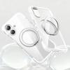 For iPhone 17 Case Compatible with MagSafe Rotating Kickstand Clear Acrylic TPU Shockproof Phone Cover