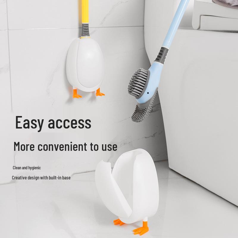 Mała Żółta Kaczuszka Ścienny Silikonowy Szczotka do WC z Podstawką