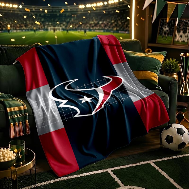 Houston-Texans Artwork Blanket Lightweight Flannel Bedding Blanket Perfect for Travel, Camping, Living Rooms, Offices, Sofas, Fan Christmas Gift