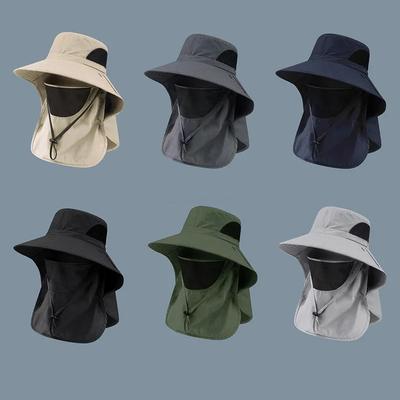Cappelli Estivi da Sole Protezione UV Cappellino da Caccia Pesca per Esterno Uomo Donna Escursionismo Campeggio Visiera Cappello a Secchiello Patta per il Collo Cappello da Pescatore