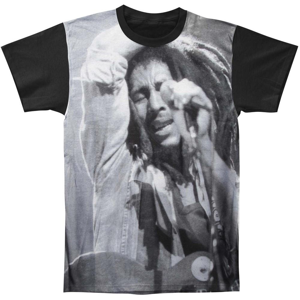 Bob Marley Candid Portrait T-shirt XXX-Large Black Unisex T-Shirt M