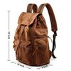 Canvas Backpack for Men Leather Rucksack Knapsack  Laptop Tote Satchel School Military Army Shoulder Rucksack Hiking Bag Coffee