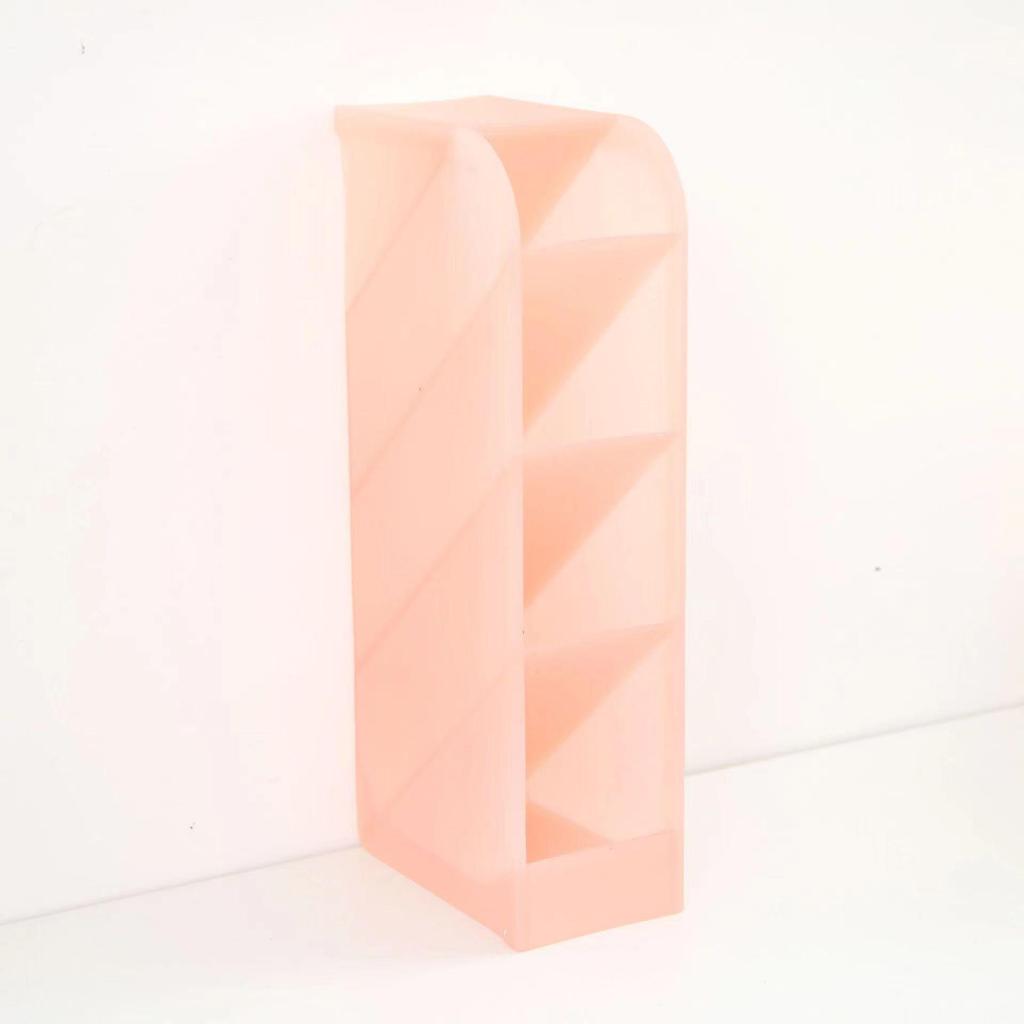 Transparent Frosted Pen Holder: Slanted Storage Box for Makeup Brushes and Lipsticks, Multi-Functional Stationery Organizer