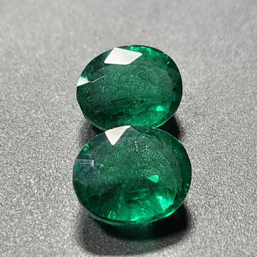 Natural Colombian Emerald Pair 8-10 Ct Loose Gemstone CERTIFIED Oval Shape