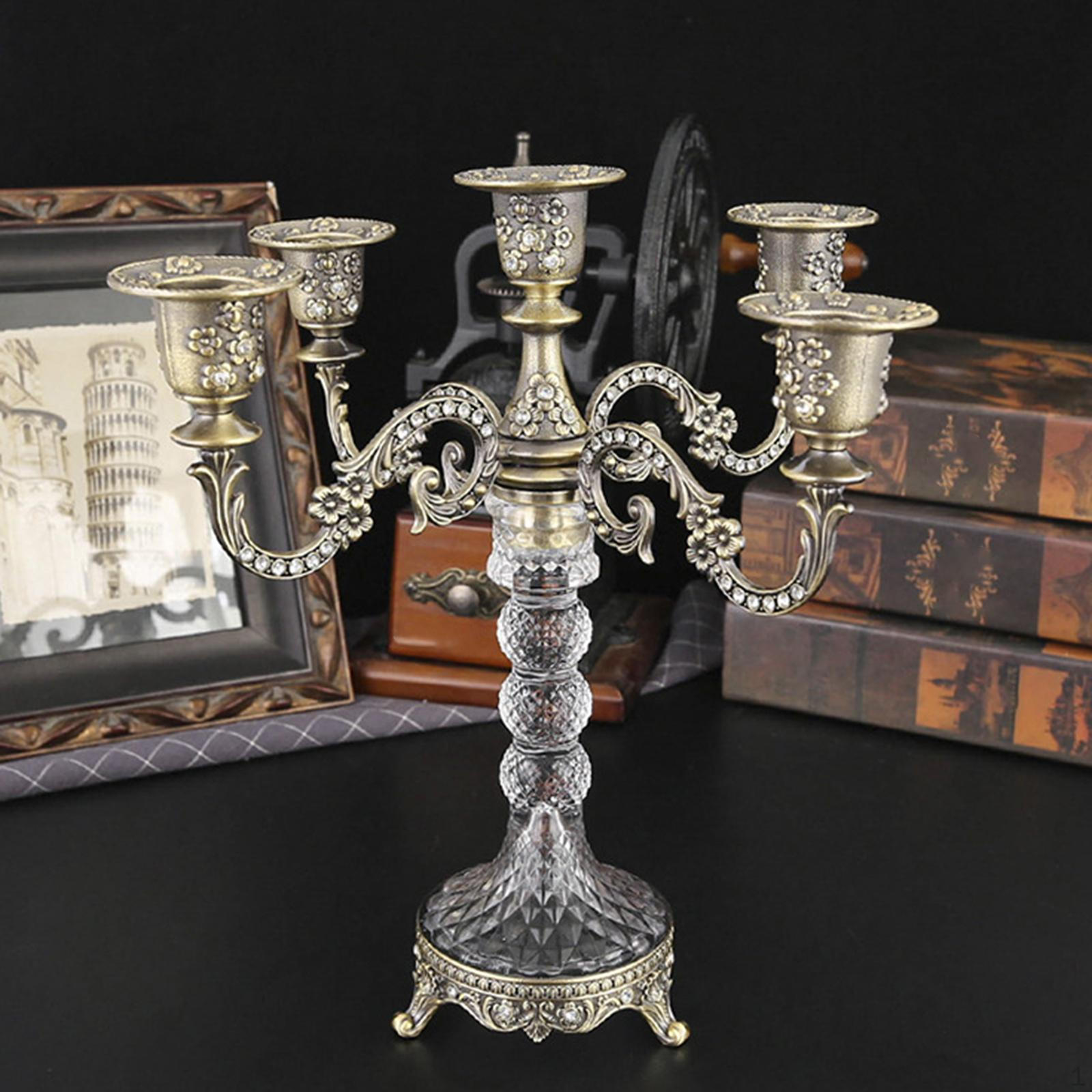 

Подсвечник-канделябр на 5 рожков для домашнего декора и фотографии бронзовый