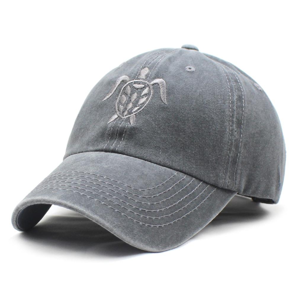 

Cotton Tortoise Embroidery Baseball Cap Turtle Embroidery Peaked Cap Outdoor Use серый
