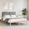Bed Frame with Padded Headboard Light Grey 140 X 190 Cm