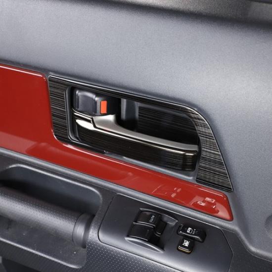 Black Steel Inner Door Handle Bowl Cover Trim For Toyota FJ Cruiser 2007-21