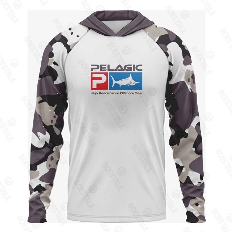 PELAGIC Langarm-Fischer-Hoodie UV-Schutz Atmungsaktiv Schnelltrocknend Bekleidung Herren