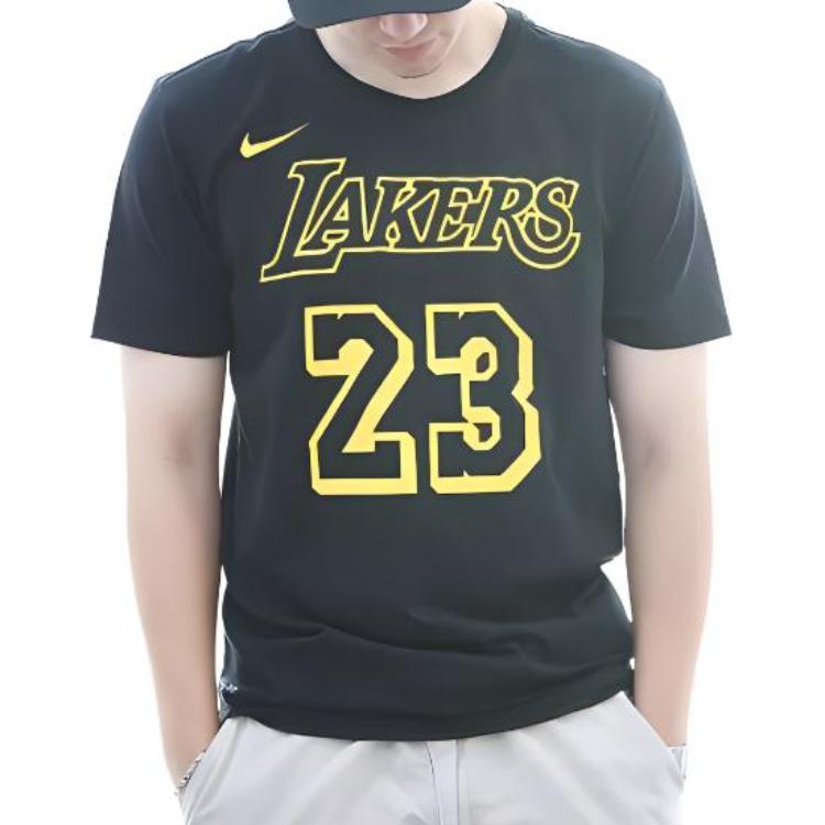 Nike T Shirts Men's Black Crew Neck Moderate Straight Fit AA2591-022