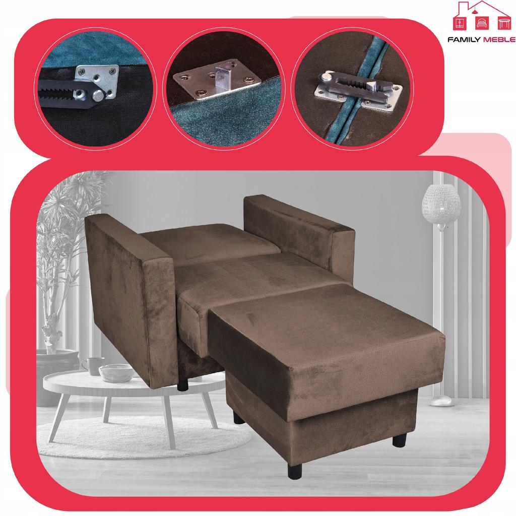 Alicja Reclining Armchair with Sleeping Footrest and Storage Family Meble