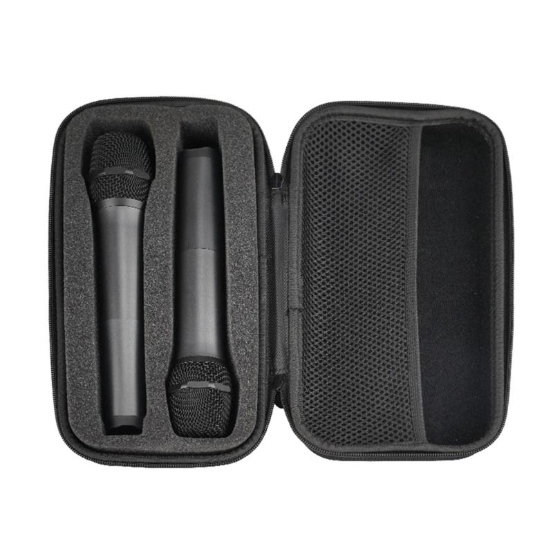 Carrying Case, EVA Zipper Hard Case Cover Microphone Storage Box Mesh Pocket Wear-resistant Protector Mic Accessories