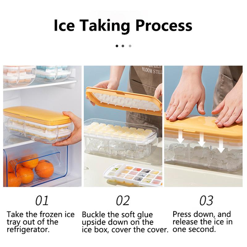 Ice Tray Ice Cube Mold with Lid Creative Ice Storage Box Square Ice Mold Ice Box