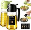 Dual-Use Glass Oil Spray & Pour Bottle - Large Capacity, Press-Type Design for Household Use
