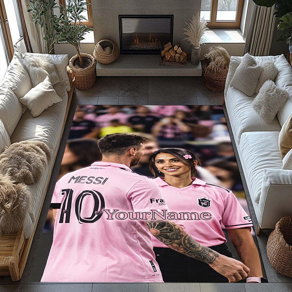 Messi 256 Customize Text Carpet Perfect for Hallway Study room Foyer Bedrooms Anti-slip Rug Decorate Offices