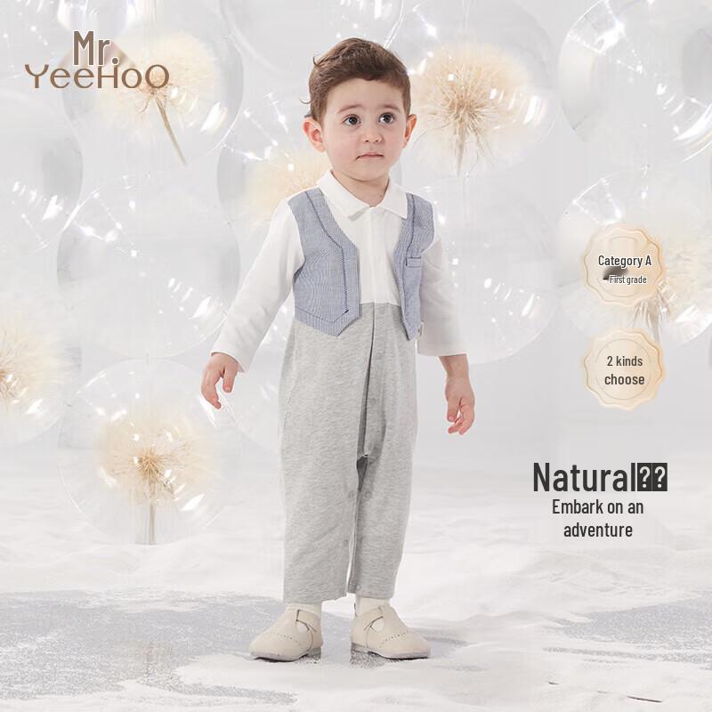 

YEEHOO Little Gentleman Faux Two-Piece Romper 66