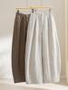 Women's Linen Wide-Leg High-End Curve Pants, Breathable Elastic Waist, Spring/Summer Style