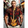 Summer Men's 3D Printed Crew Neck T-Shirt Fashion Versatile Breathable Trend Casual