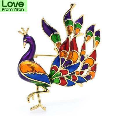 Beauty Peacock Brooches For Women Unisex Color Enamel New Design Bird Party Office Brooch Pin Gifts