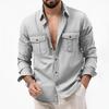 2026 Spring and Autumn Casual Solid Color Simple Shirt Men's Fashion Long Sleeve Jacket
