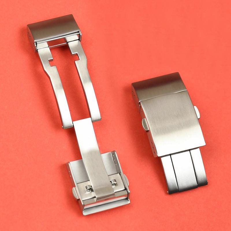 19mm Thickened 316L Stainless Steel Foding Buckle for Longines Rubbe Watchband Hydroconquest L3 Strap Foldover Butterfly Clasp
