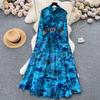 Mild Luxury Retro Atmosphere Temperament Printed Dress