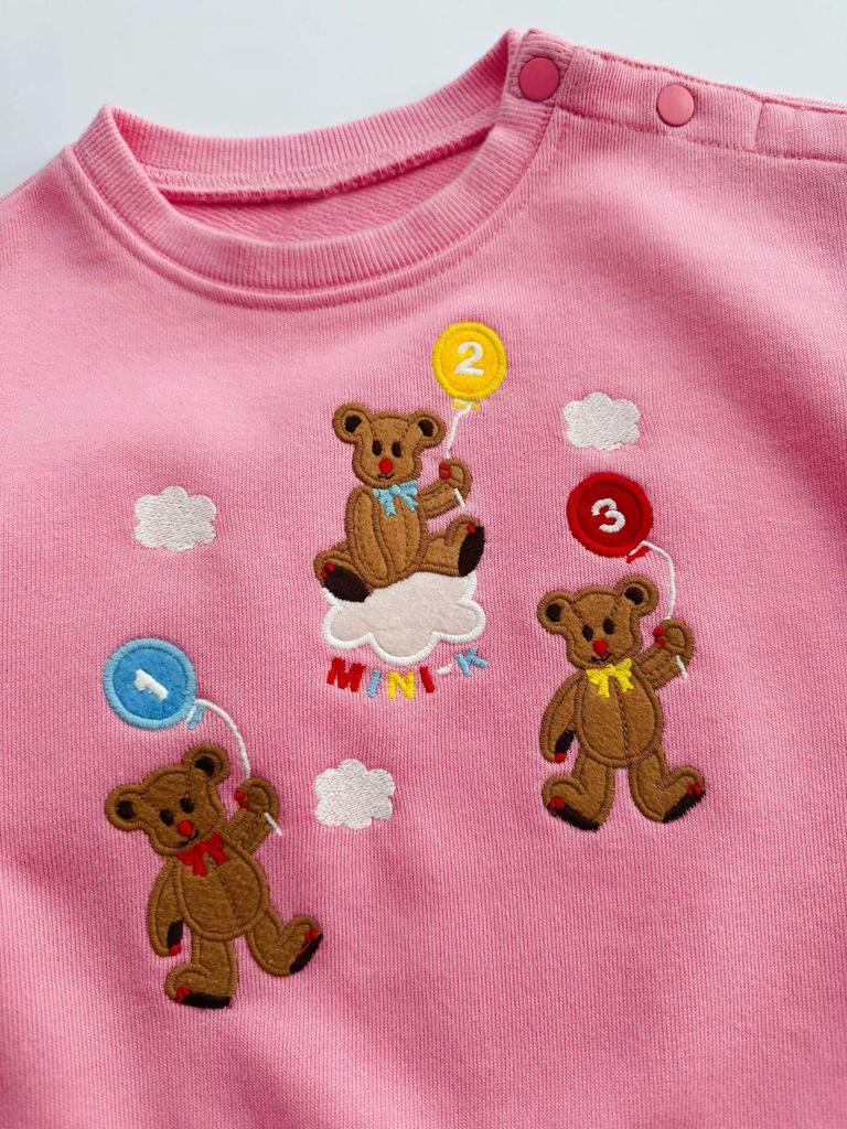 Girls’ Cotton Terry Hoodie - Cute Balloon Design, Spring 2026 Collection (In Stock)